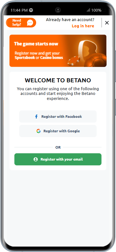 Betano review registration