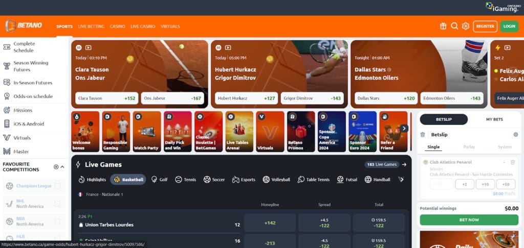 Live Betting and Streaming