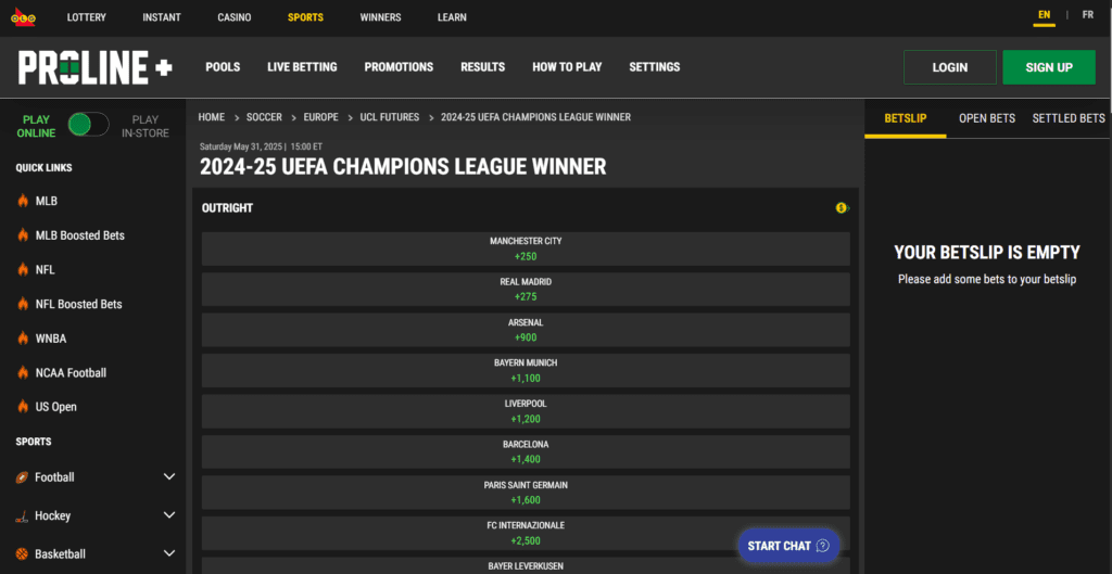 Proline+ Champions League Predictions