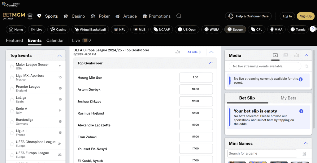 BetMGM Europa League Predictions