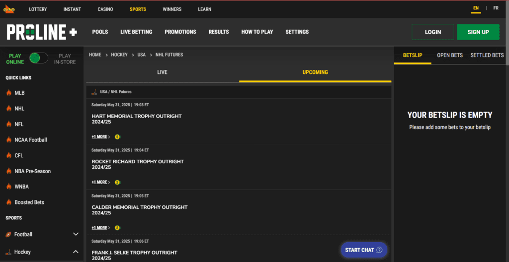 Proline NHL Predictions