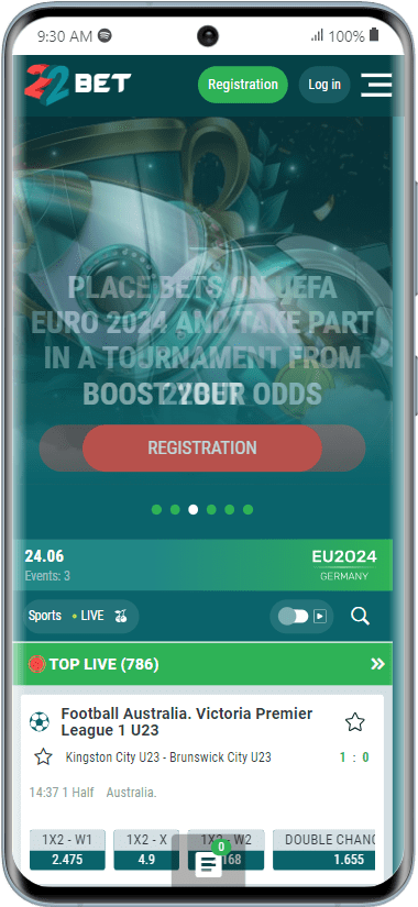 22Bet Homepage