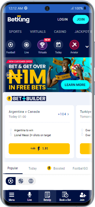 BetKing homepage