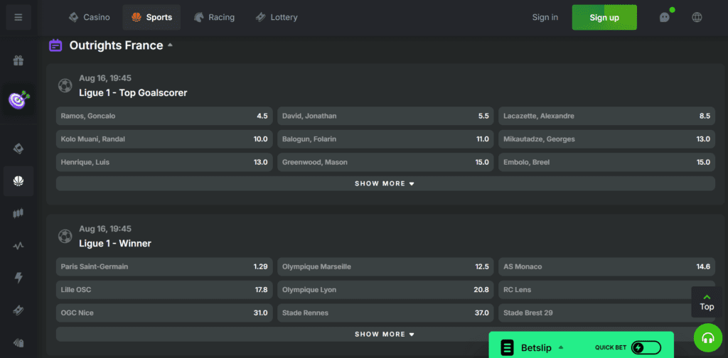 BC Game Ligue 1 predictions