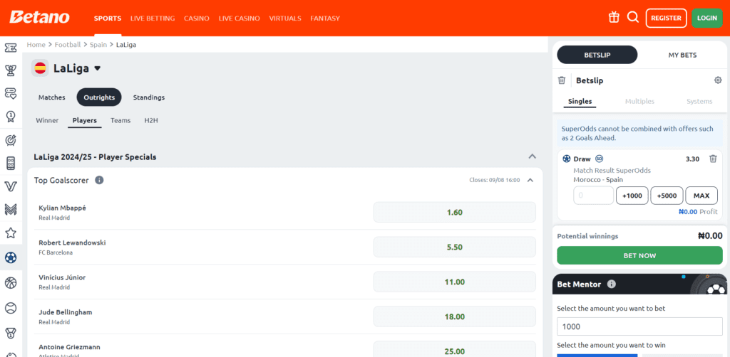 Betano La Liga Predictions