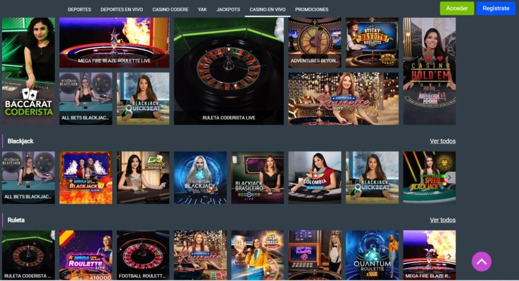 El casino de Codere ofrece desde las tragamonedas más populares hasta los más emocionantes juegos de cartas en vivos con dealers de verdad. 