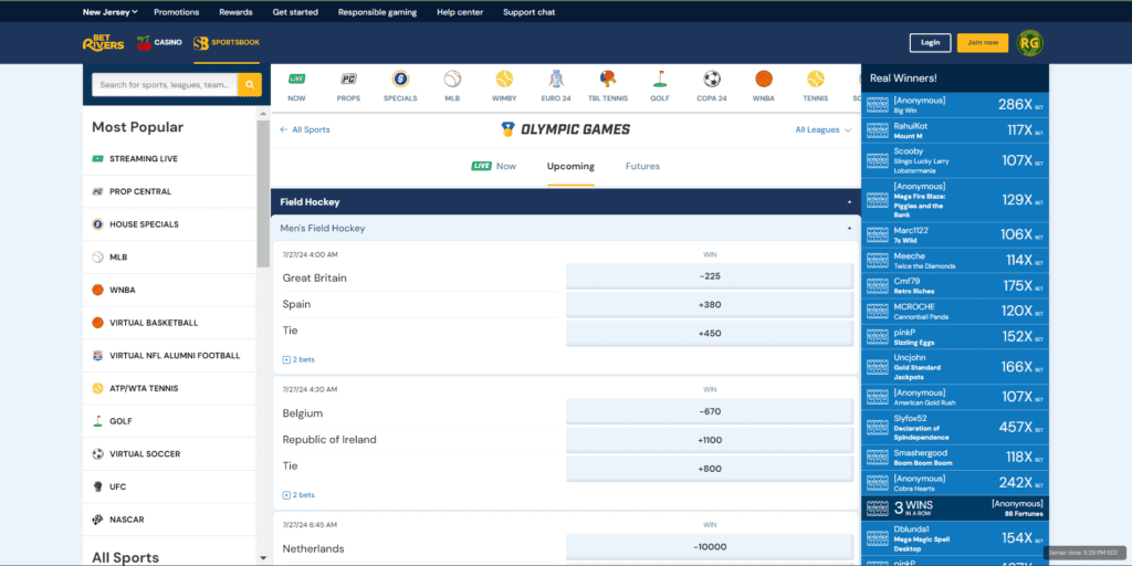 BetRivers Olympics Betting