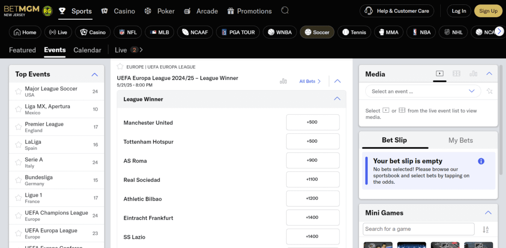 BetMGM Europa League Predictions